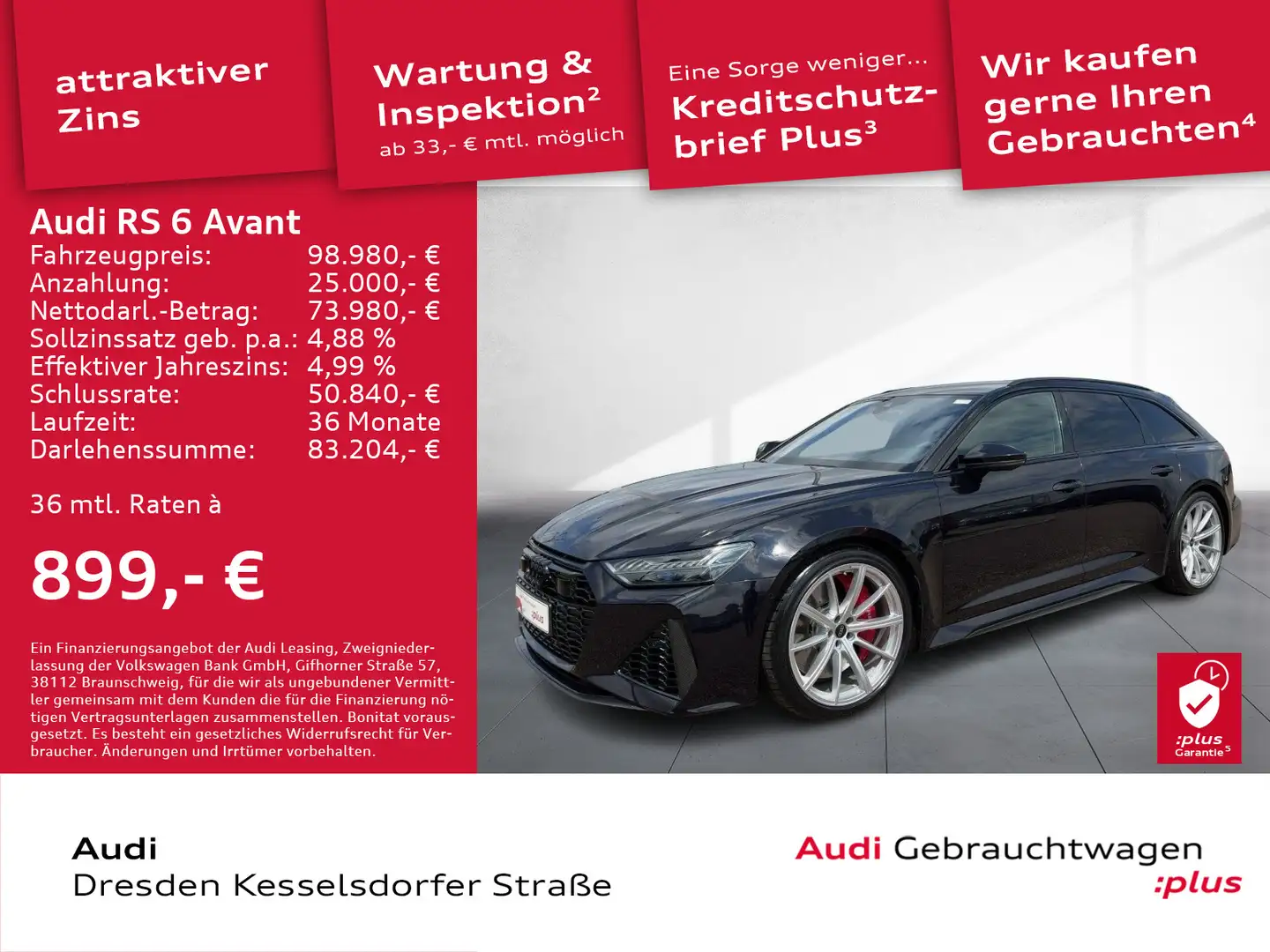 Audi RS6 Navi LED Standhzg. AHZV Schwarz - 1