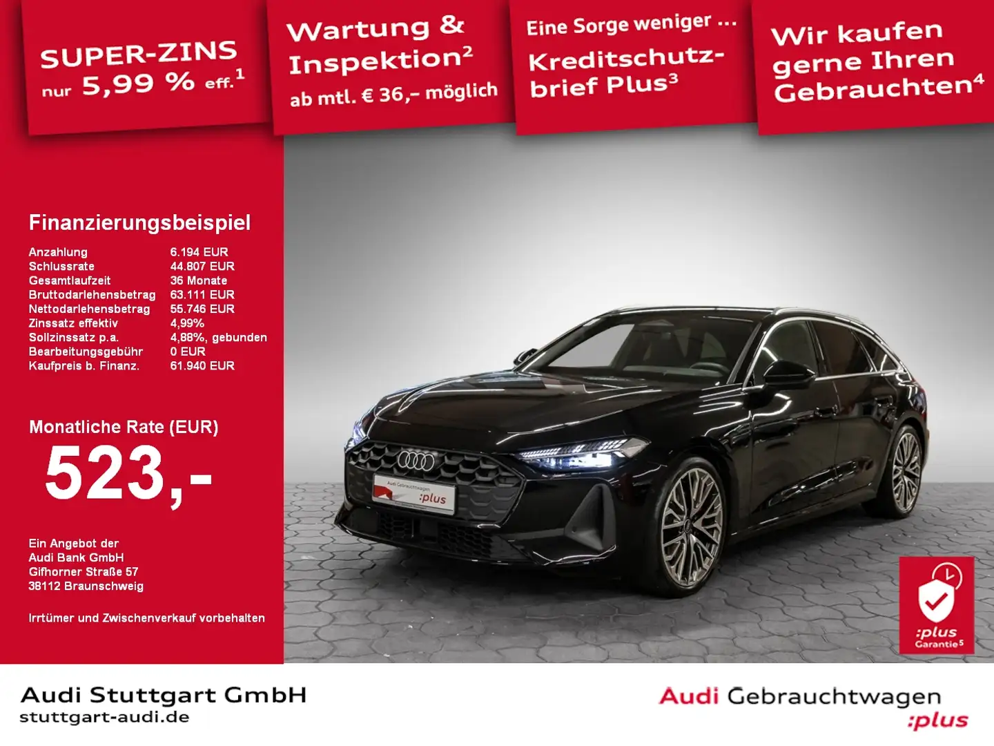 Audi A5 Avant TFSI S tronic AHK B&O Matrix Leder SHZ Schwarz - 1