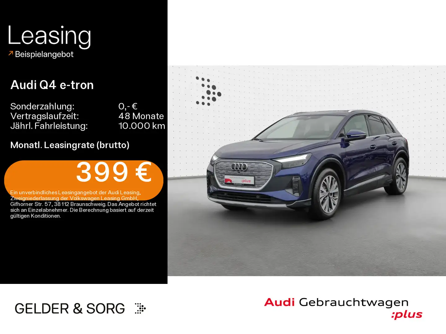 Audi Q4 e-tron Q4 45 e-tron 0,25%*AHK*Virtual*LED*Navigation*So Blau - 1