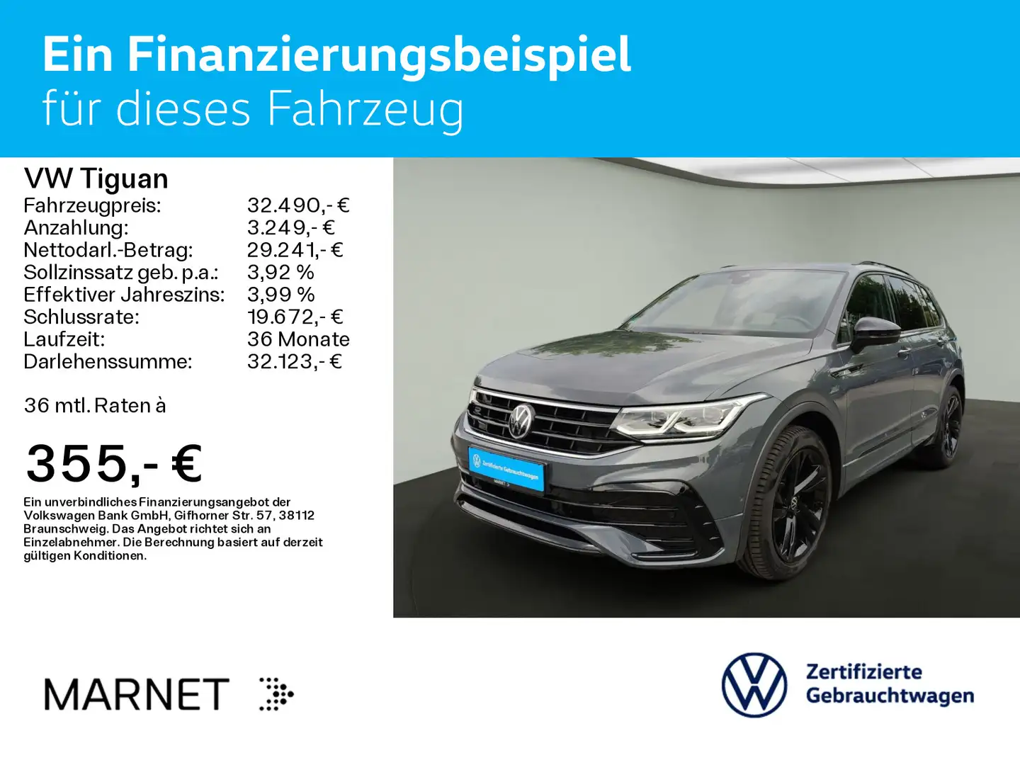 Volkswagen Tiguan 1.5 TSI DSG R-Line*Black Style*Navi*AHK* Gris - 2