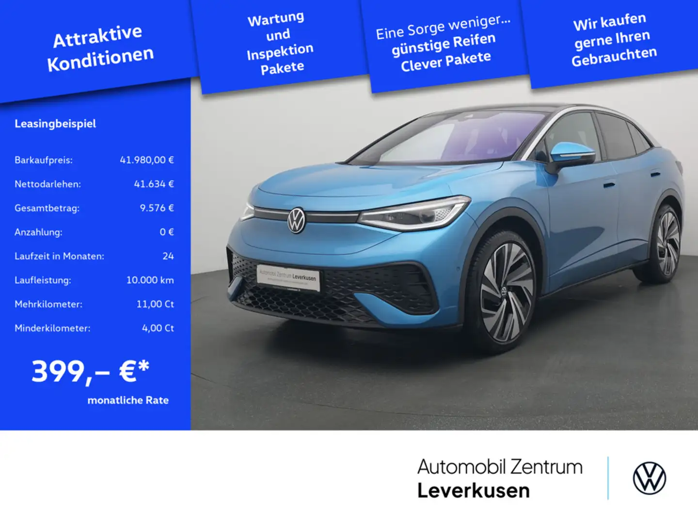 Volkswagen ID.5 Pro MATRIX AHK HUD H/K KAM 360° ACC LEDE Blau - 1
