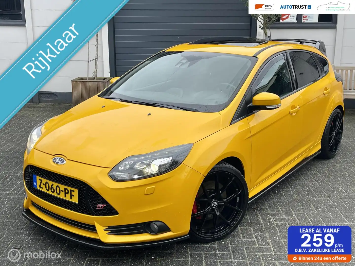 Ford Focus 2.0T 250pk ST-3|RIJKLAAR|MAXTON|LEER|SCHUIFDAK! Jaune - 1