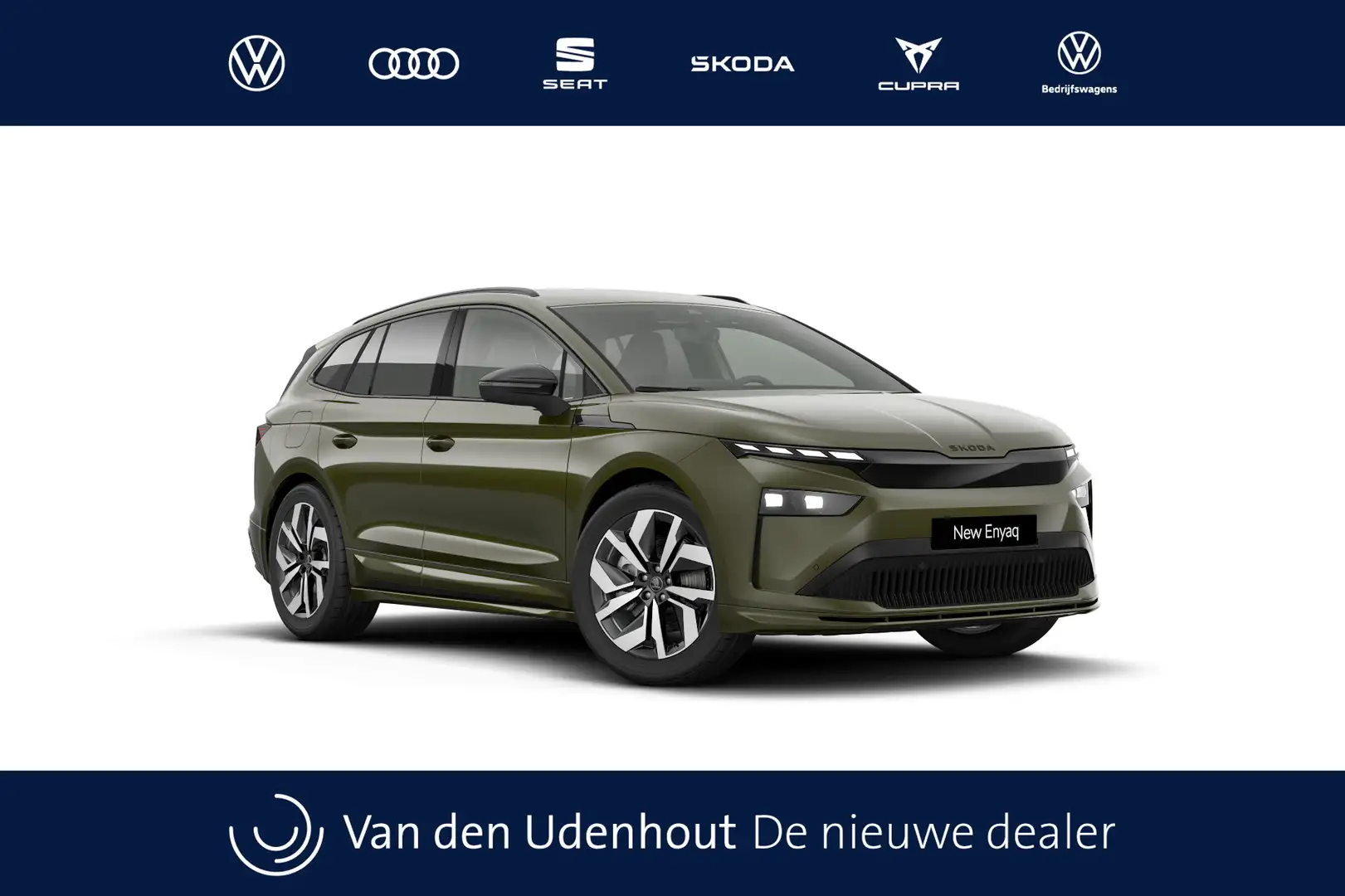 Skoda Enyaq 85 Elektromotor 286 1AT Sportline Automaat Groen - 1