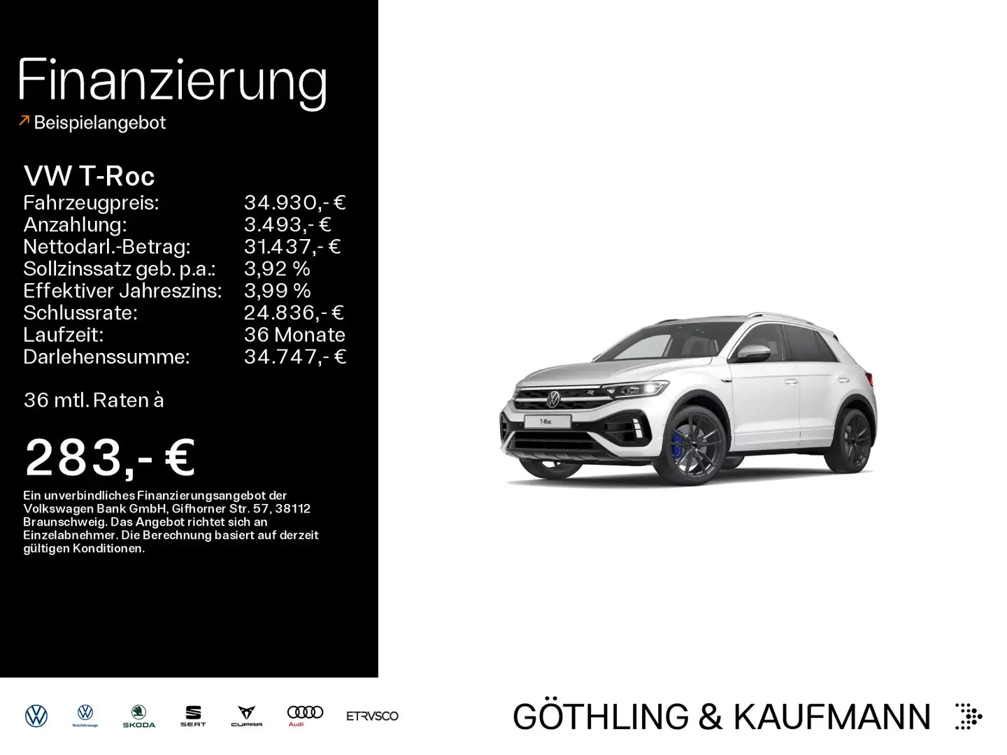 Volkswagen T-Roc R 4M 2.0 TSI 221kW*DSG*NAVI*Akrapovic*PANO Weiß - 1
