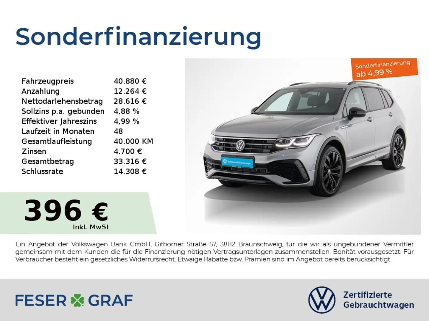 Volkswagen Tiguan Allspace 2.0TSI R-Line 4x4 DSG AHK 7Sitze Plateado - 1