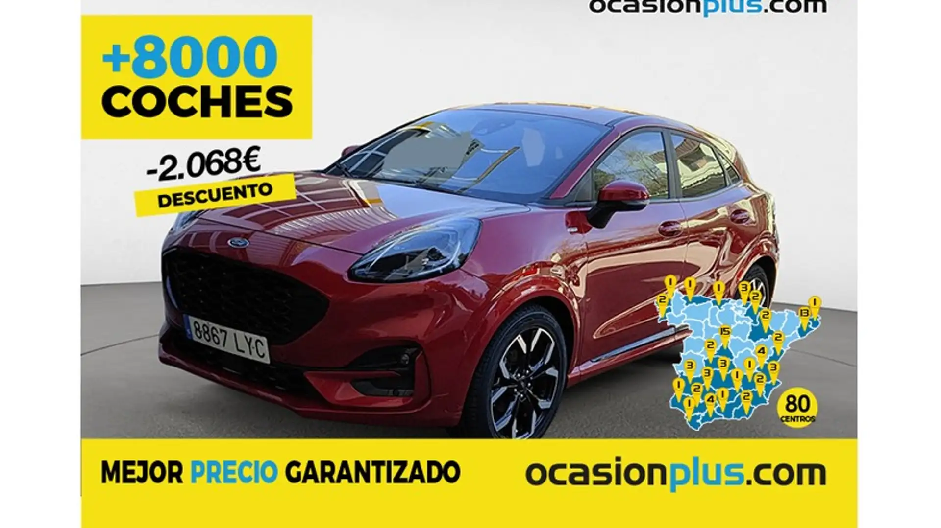Ford Puma 1.0 EcoBoost MHEV ST-Line X Aut. 125 Rouge - 1