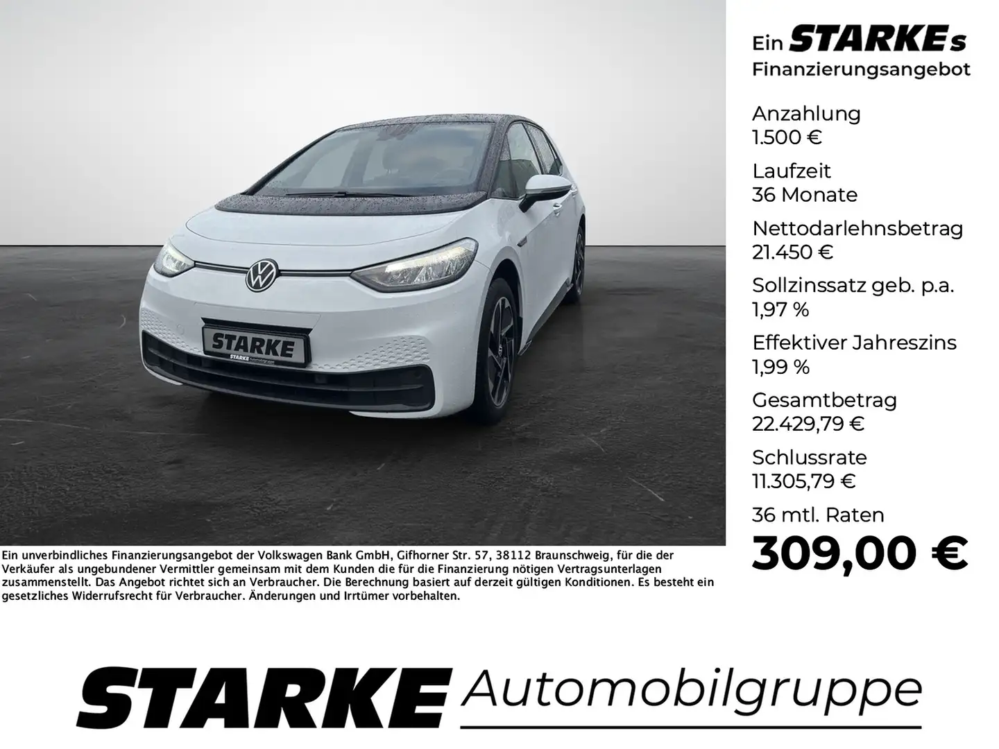 Volkswagen ID.3 Pro Weiß - 1