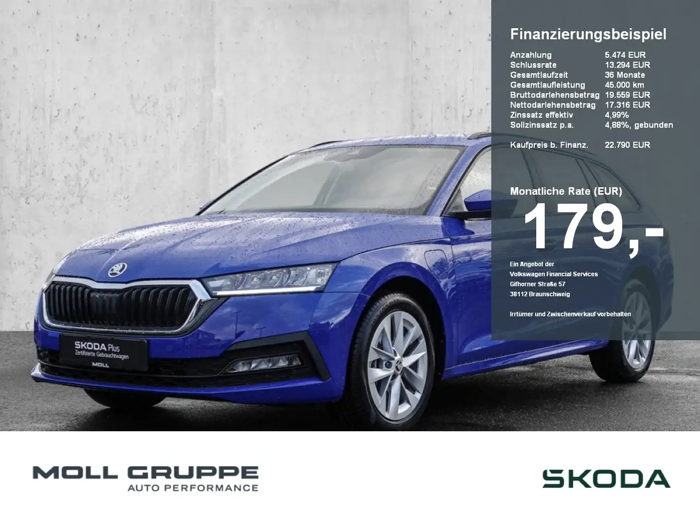 Skoda Octavia Combi 1.4 eTSI eHybrid Ambition LED ALU PDC Niebieski - 1