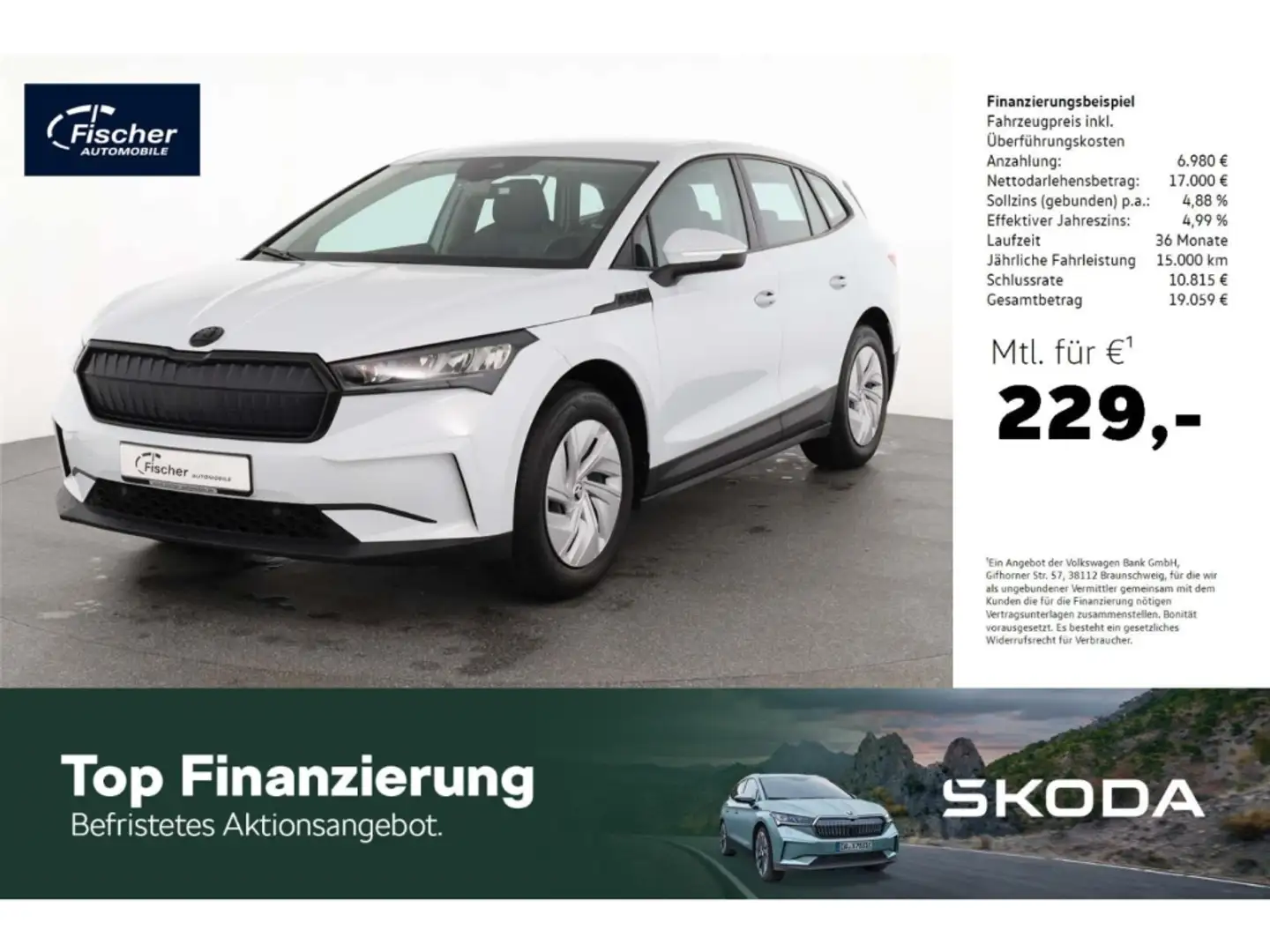 Skoda Enyaq Elektro 50 55 kW h Weiß - 1