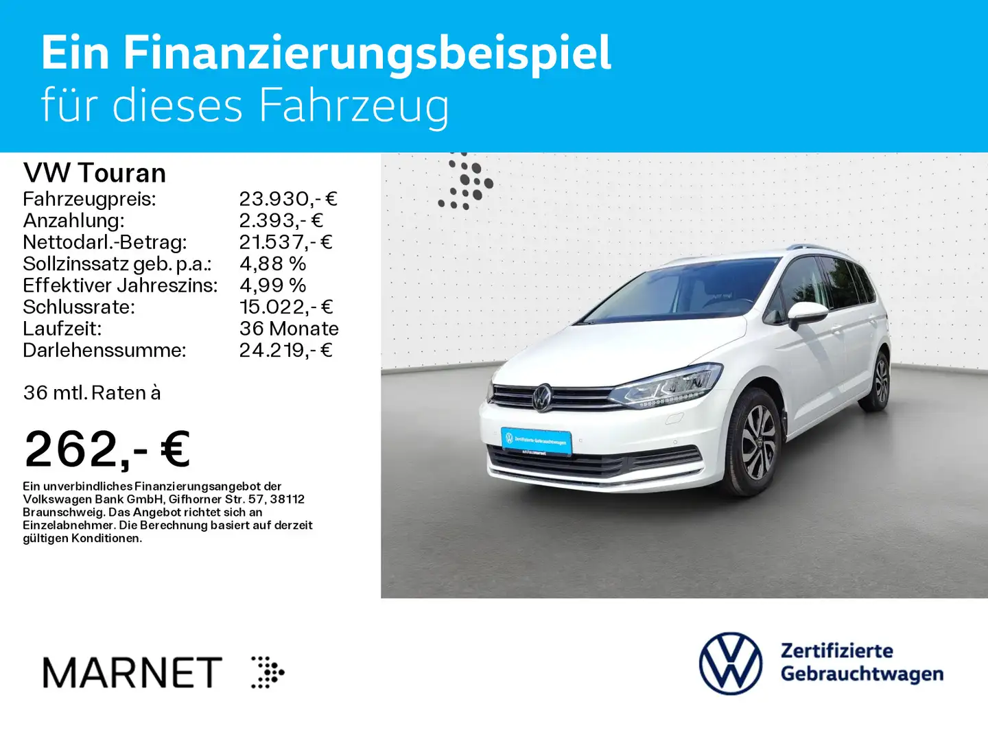 Volkswagen Touran 1.5 TSI Comfortline Active *Navi*SHZ*ACC* Weiß - 2