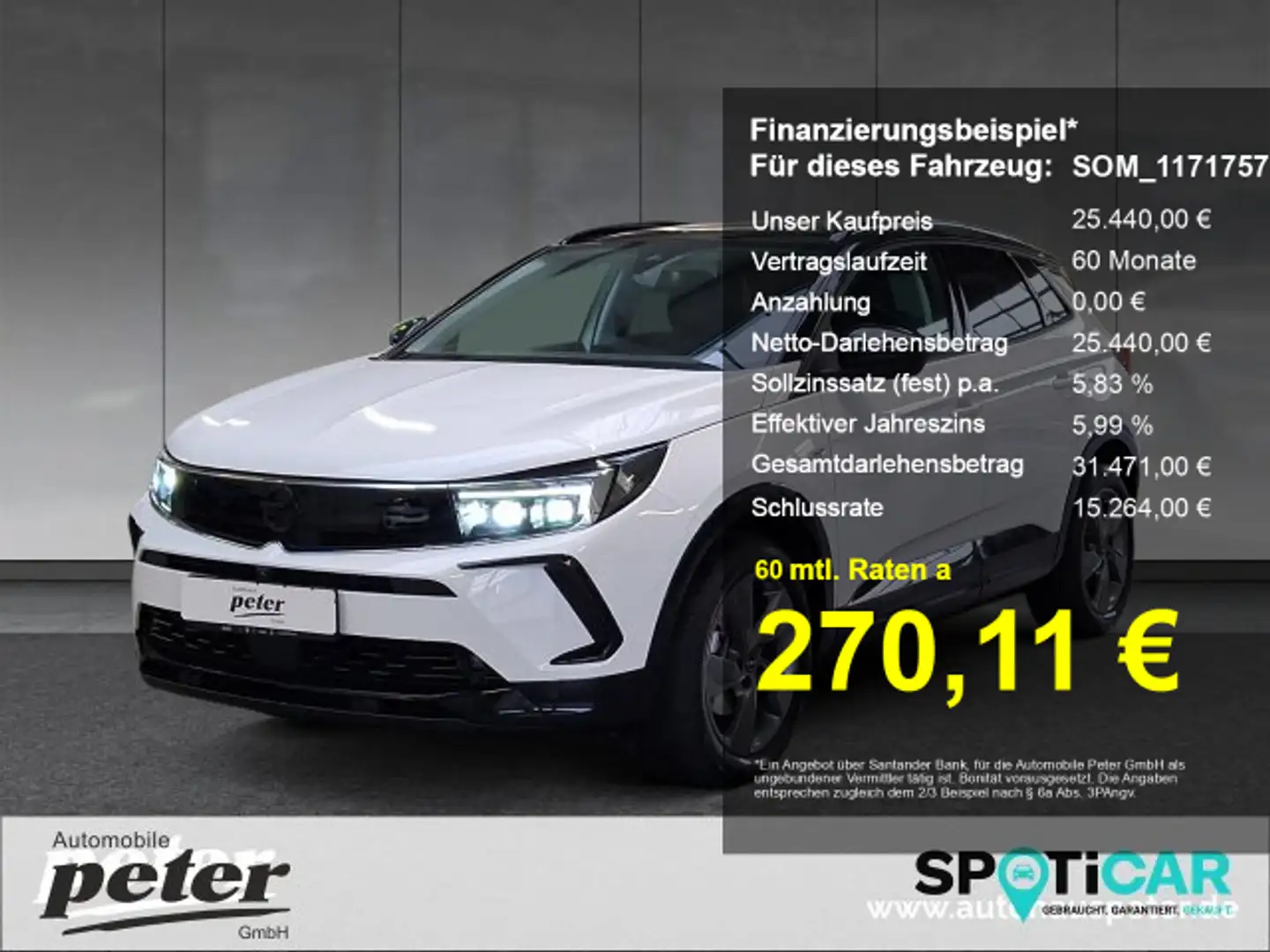 Opel Grandland Grandland 1.2 Turbo GS Line Automatik Leder Allwetter Weiß - 2