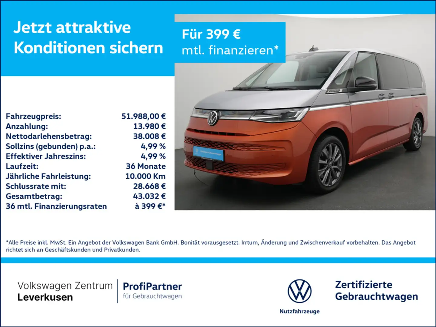 Volkswagen T7 Multivan eHybrid Energetic lang STANDHZ AH Silber - 1