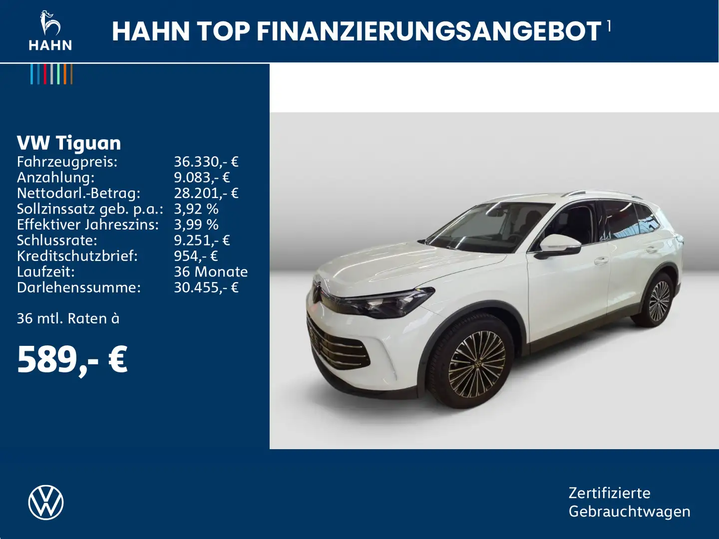Volkswagen Tiguan Elegance 1.5eTSI DSG Matrix AHK Navi ACC Weiß - 2