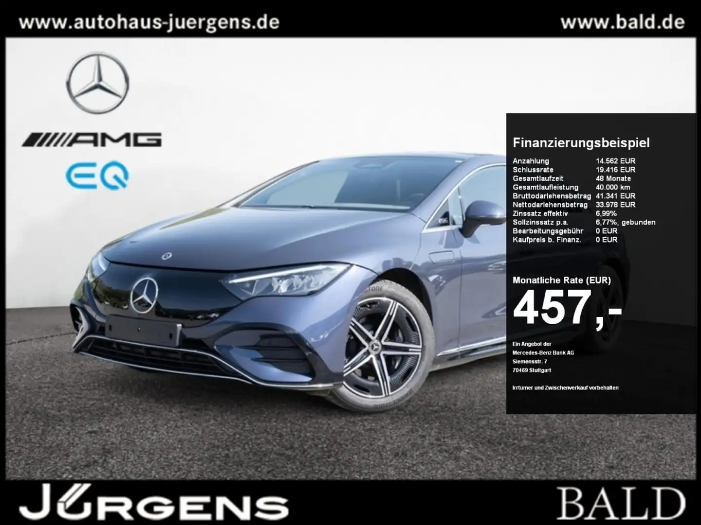 Mercedes-Benz EQE 300 AMG-Sport/LED/Cam/Pano/Memo/Distr/Totw Blau - 1