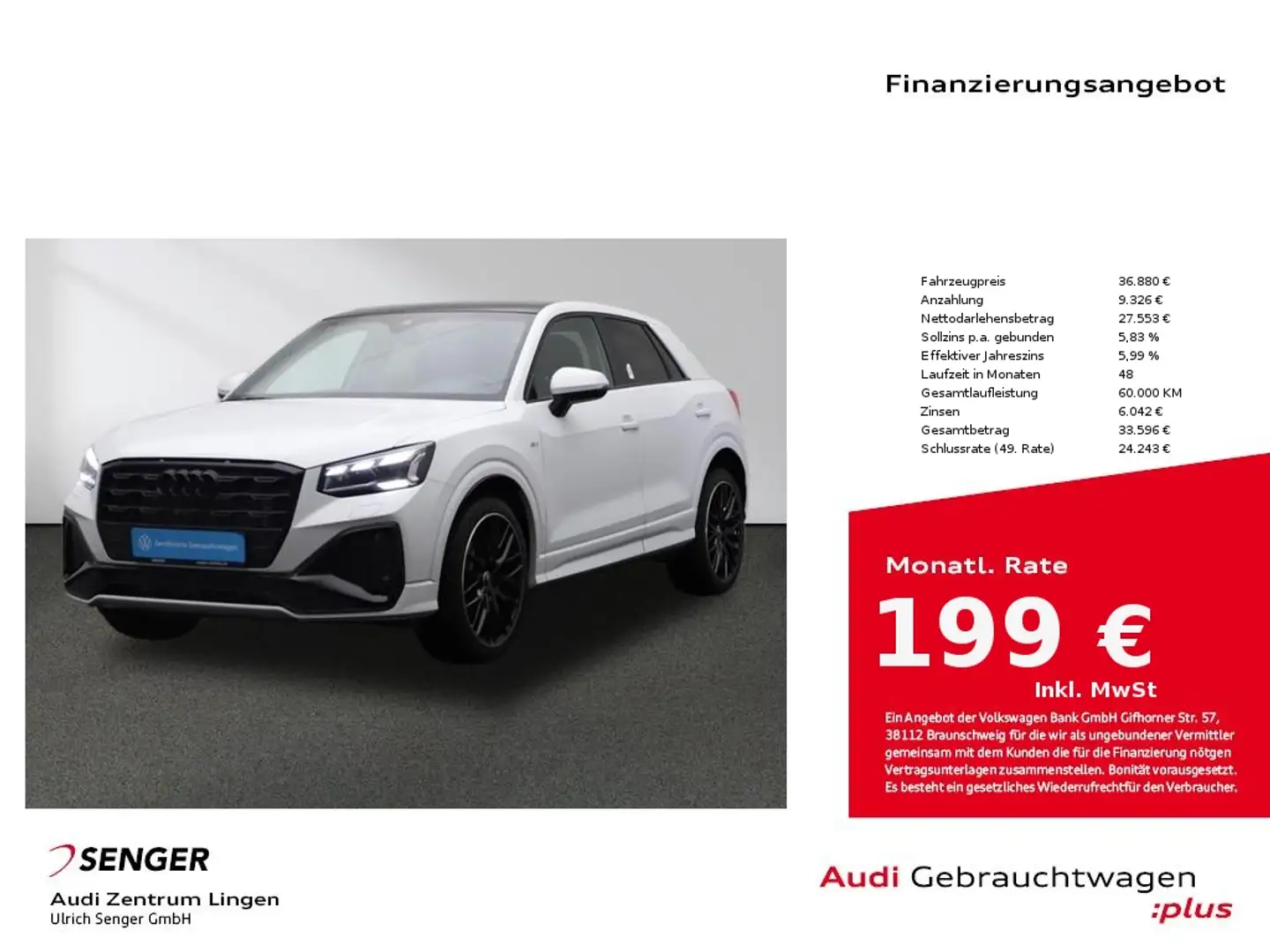 Audi Q2 35 TFSI S tronic Matrix Pano B&O AHK S line Blanco - 1