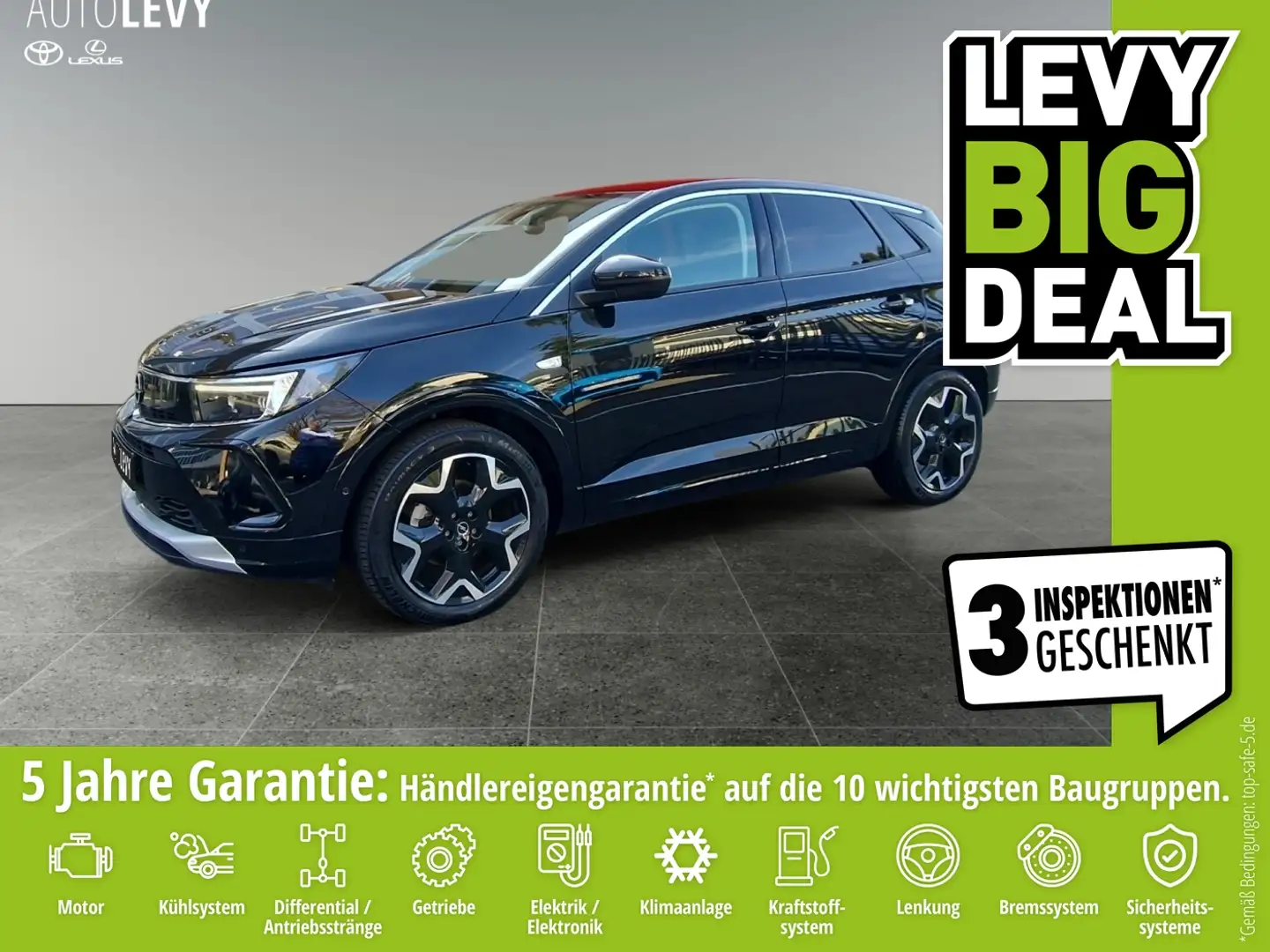 Opel Grandland 1.2 Turbo Ultimate +Sitzheizung+Navi++ Černá - 1
