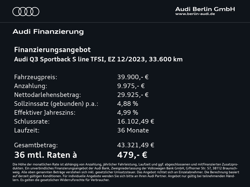 Audi Q3 S line 40 TFSI qu.S tr. 360°K LED — photo 3