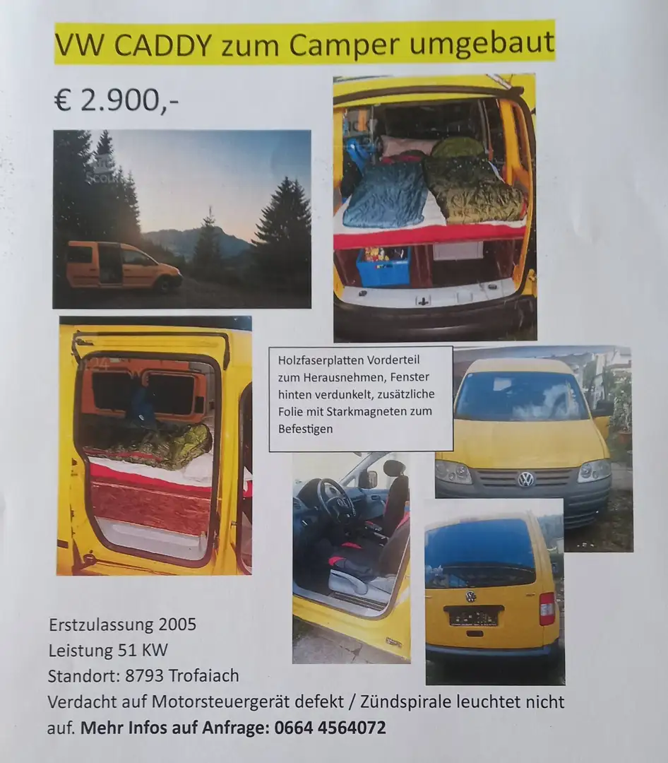 Volkswagen Caddy Caddy Kombi 2,0 SDI Gelb - 1