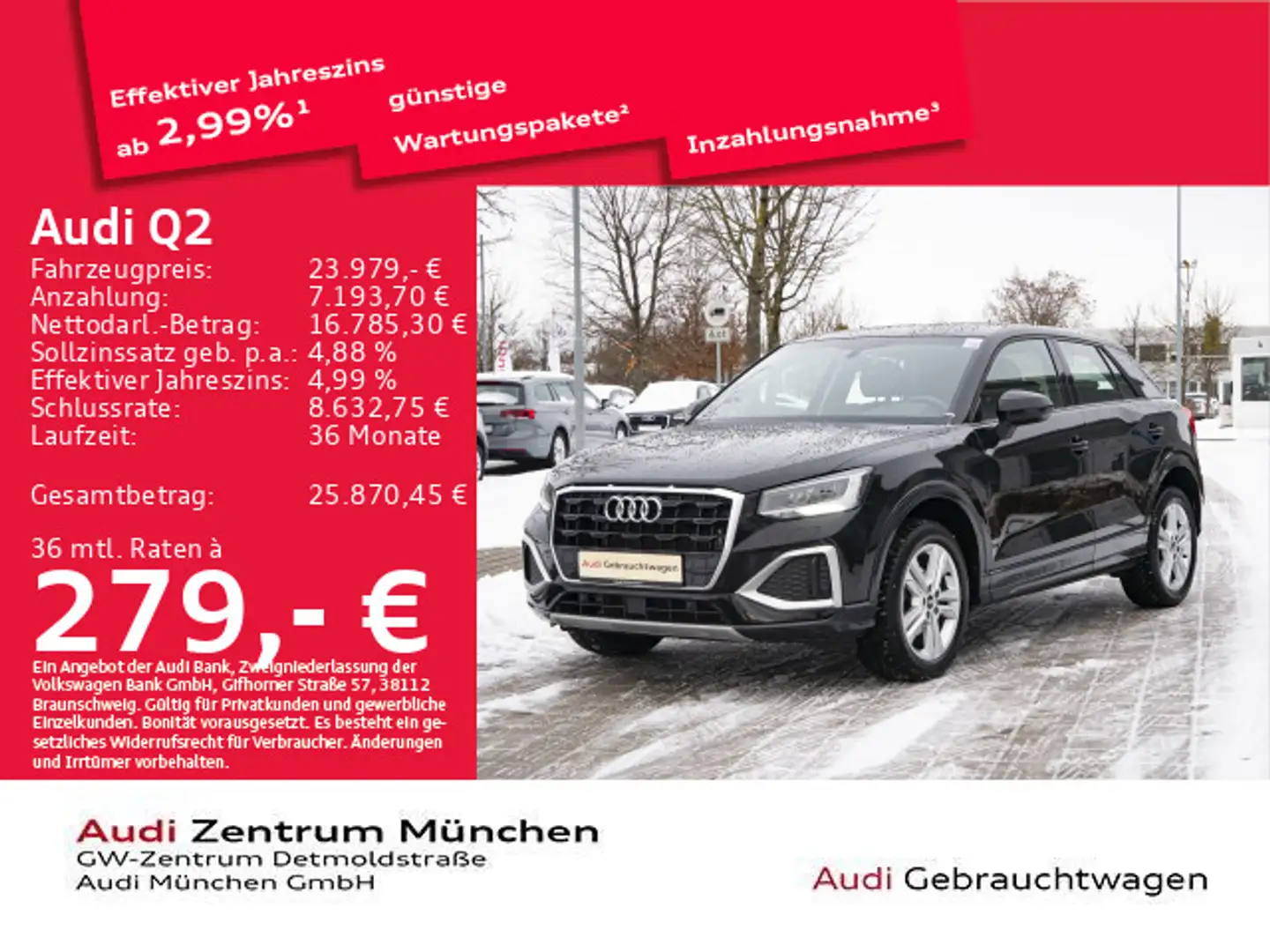 Audi Q2 30 TFSI Advanced ACC/Navi+/LED Schwarz - 1