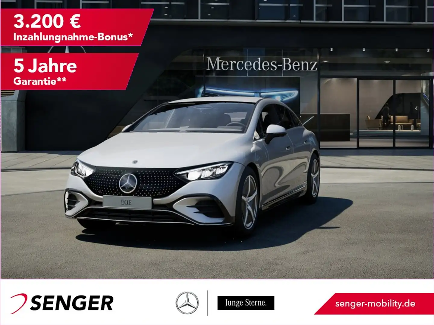 Mercedes-Benz EQE 350 + AMG Memory Totwinkel Distronic LED AHK Argent - 1