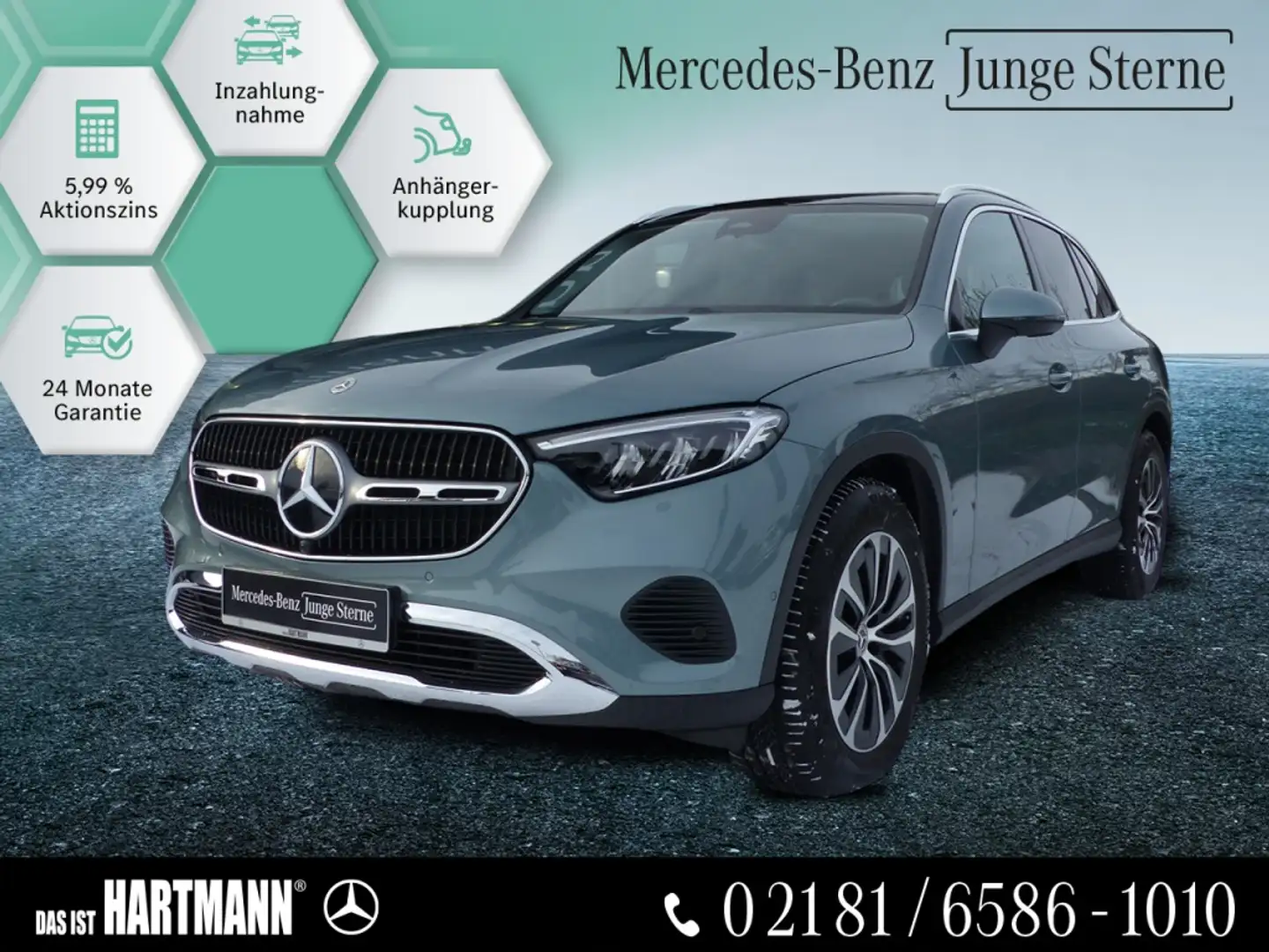 Mercedes-Benz GLC 200 4M AVANTGARDE+PANO+AHK+MEMORY+RF-KAM+LED Silber - 1