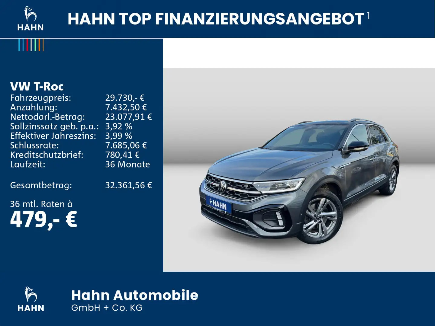 Volkswagen T-Roc 2.0 TDI DSG R-Line AHK LED CAM Einparkh Grau - 2