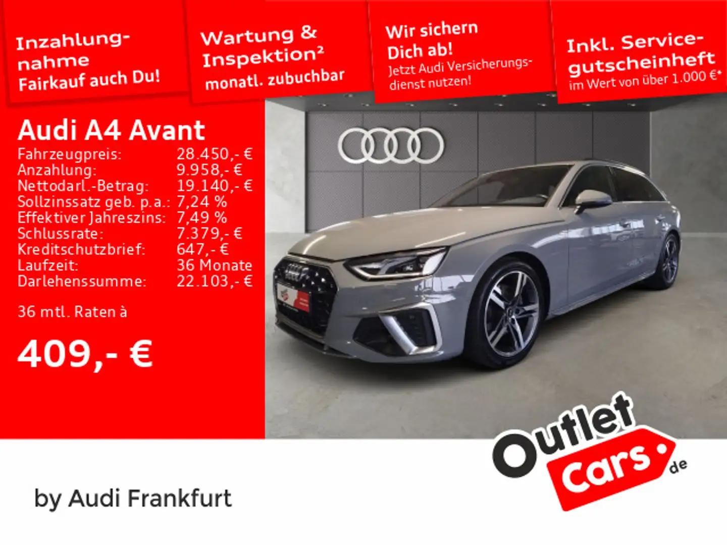 Audi A4 35 TDI S tronic S line LED AHK DAB Pano Grau - 1