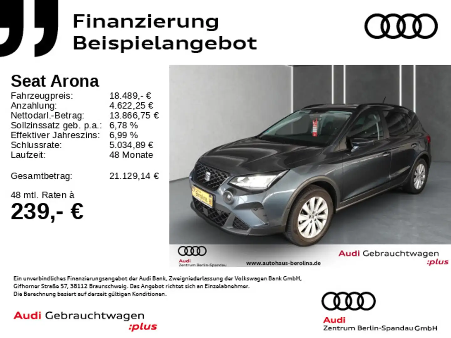 SEAT Arona 1.0 TSI Style *ACC*NAV*Vision+*LED*SHZ* Grau - 1