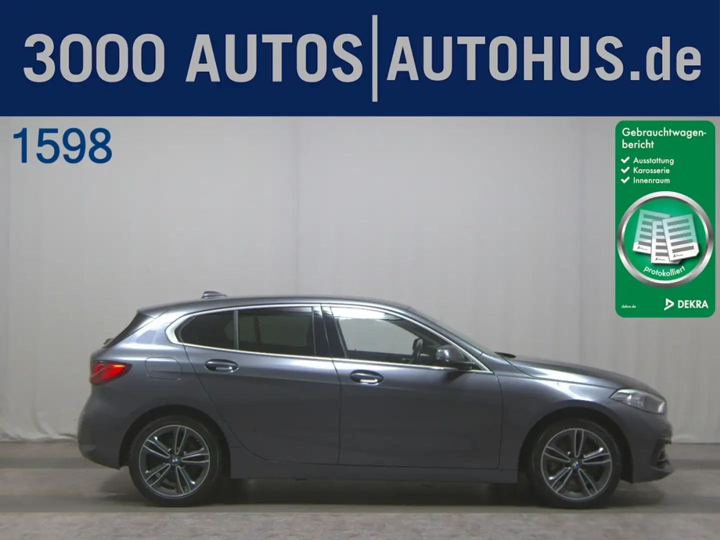 BMW 116 dA Sport-Line T-Leder Navi LED LC+ RFK HiFi Gris - 1