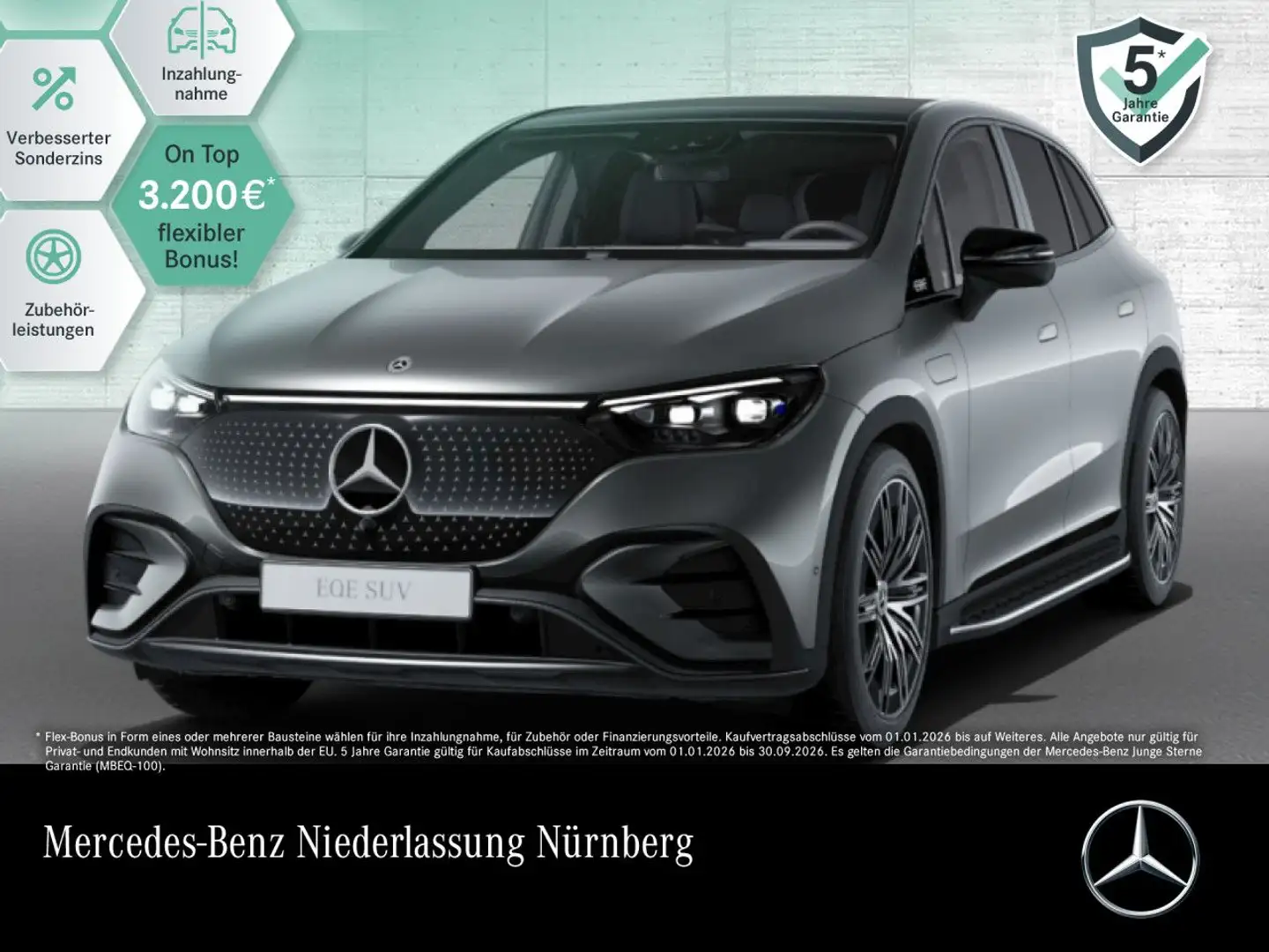 Mercedes-Benz EQE SUV EQE 350 4M AMG+NIGHT+PANO+360+AHK+BURMESTER Gris - 1