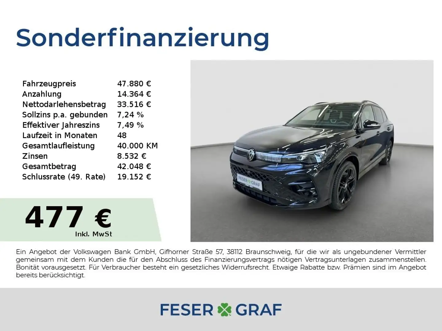 Volkswagen Tiguan R-Line 2.0TDI 4M 142KW DSG Panorama AHK Schwarz - 1