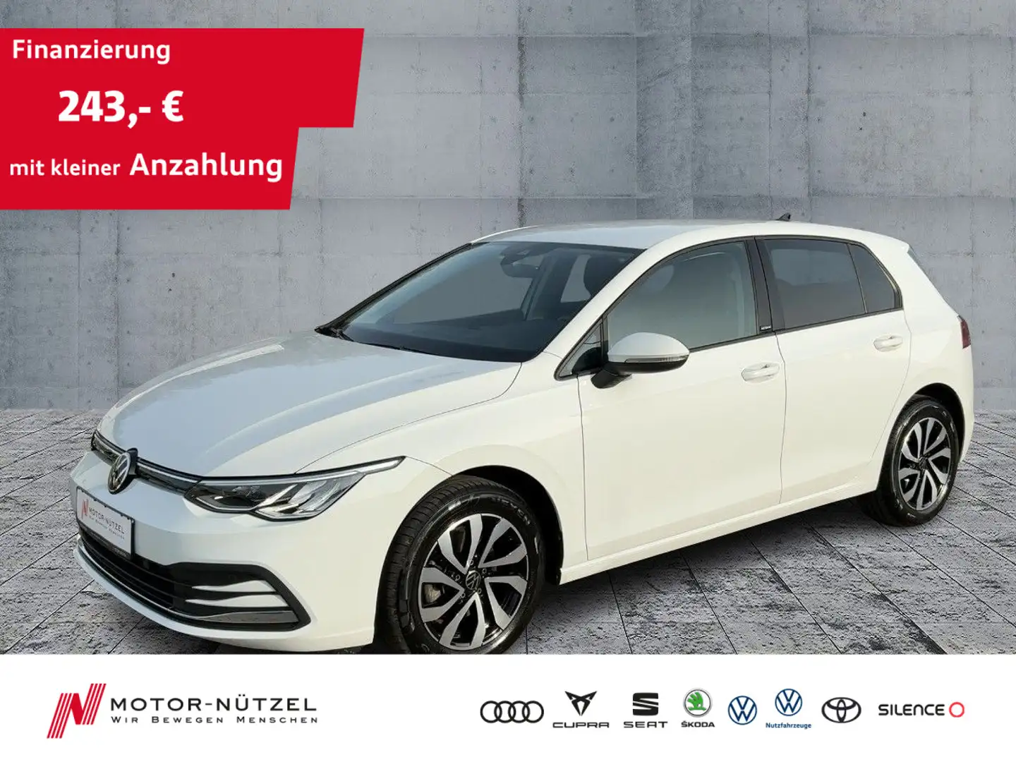 Volkswagen Golf VIII 2.0 TDI ACTIVE LED+NAV+APP+SHZ+PDC+16" Weiß - 1
