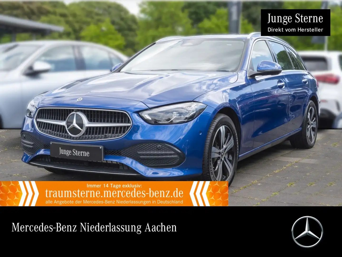 Mercedes-Benz C 300 e T AVANTG+360+LED+TOTW+KEYLESS+9G Bleu - 1