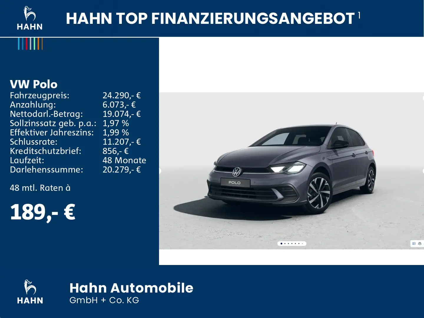 Volkswagen Polo GOAL 1,0TSI 70kW NAVI KLIMA TRAVEL PDC Grau - 2