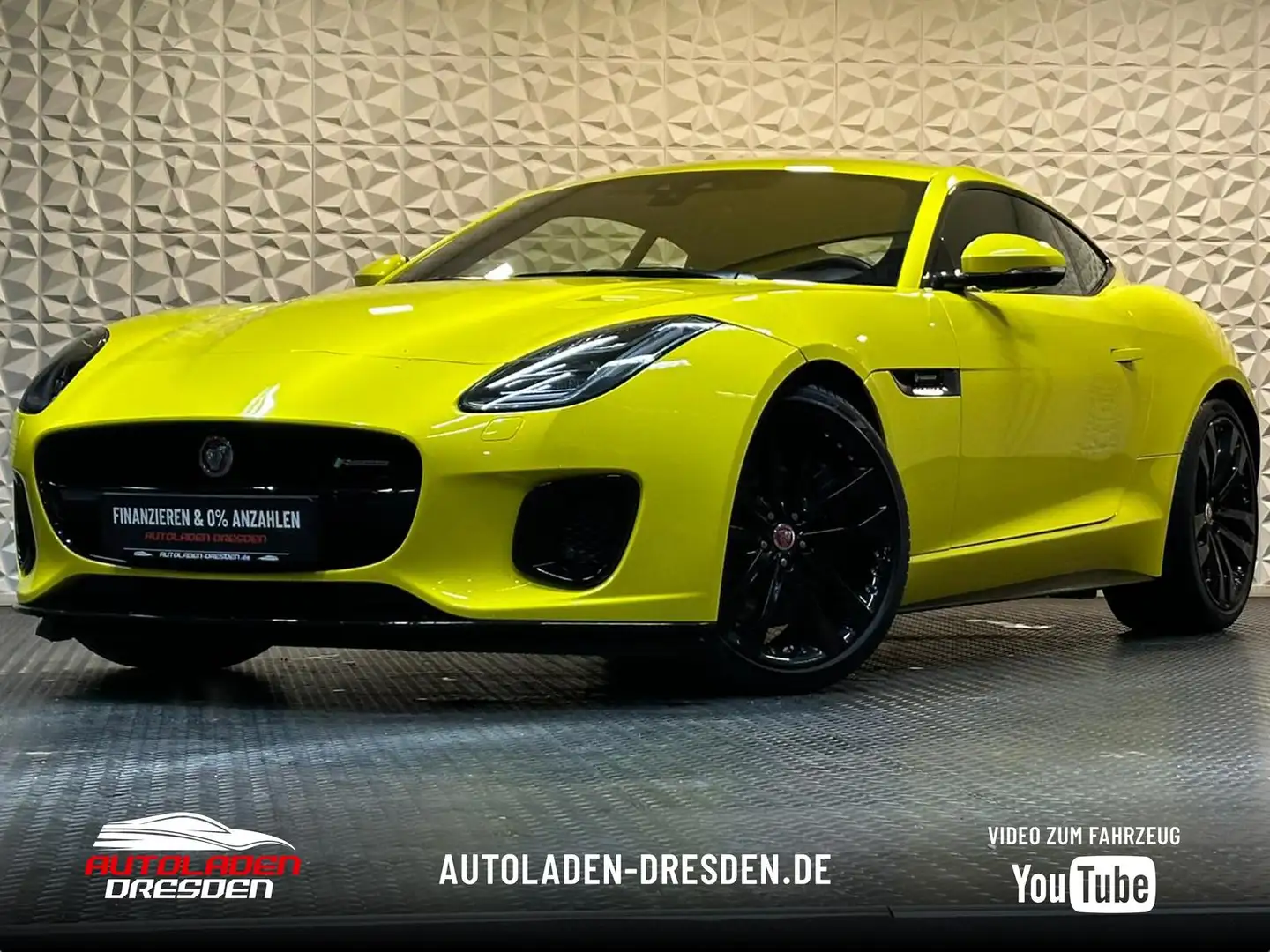 Jaguar F-Type 3.0 P380 AWD R DYNAMIC* LED#SHZ#FH#KEYLES Geel - 1