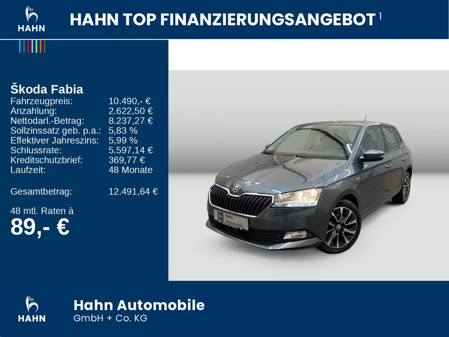 Skoda Fabia 1.0 MPI Drive 125 Bluetooth Klima Grau - 2