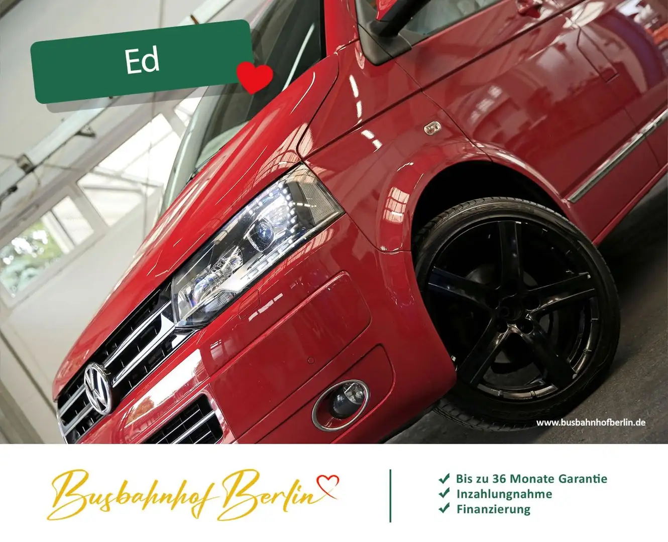Volkswagen T5 Multivan Highline BiXenon LuftStandhzg.Leder Rot - 2