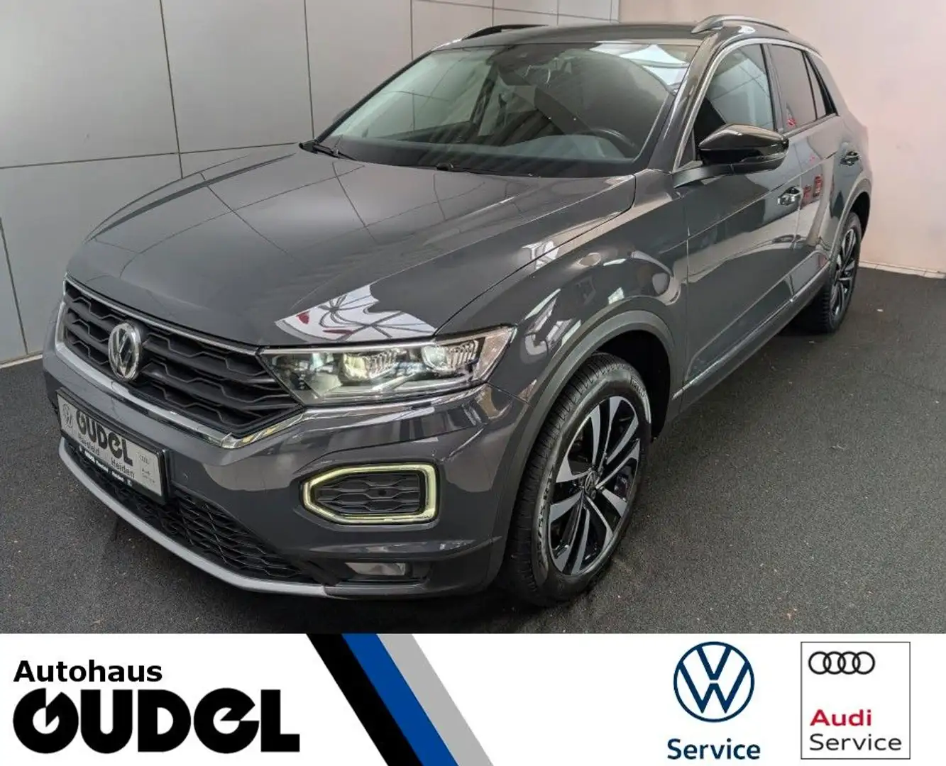 Volkswagen T-Roc United 2.0 TDI SCR DSG AHK AID ACC LED App Gris - 1