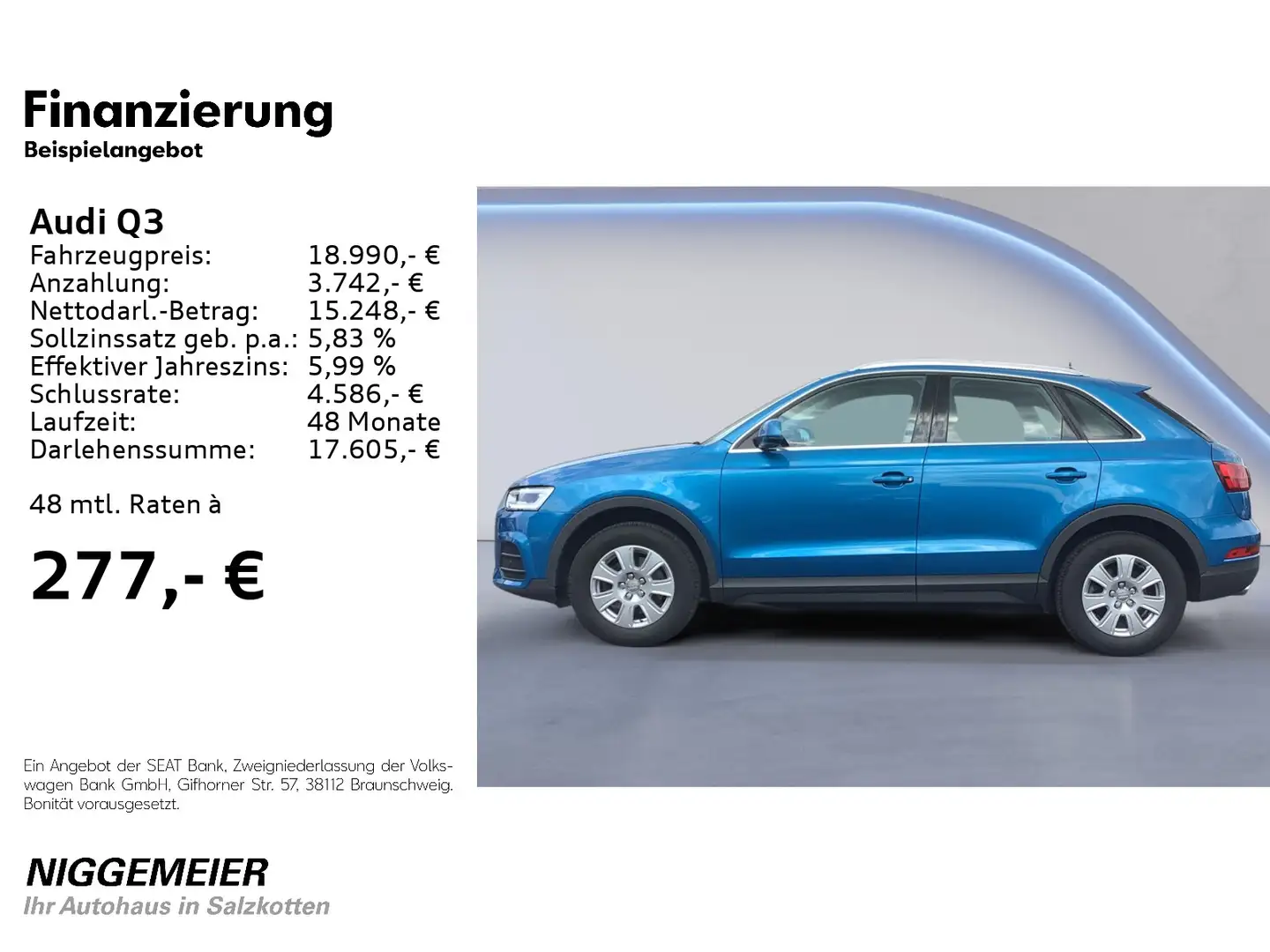 Audi Q3 Audi Q3 2.0TDI quattro s-tronic MMI-NAVI+LED+ Blau - 2