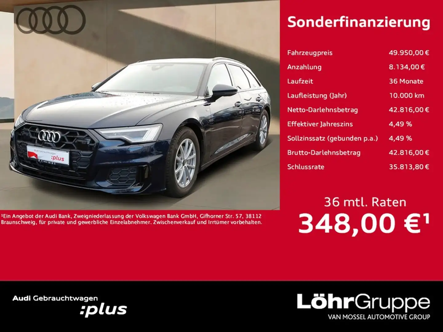 Audi A6 Avant 40 TDI S line 19"|LEDER|HUD|MATRIX|360° Blau - 1
