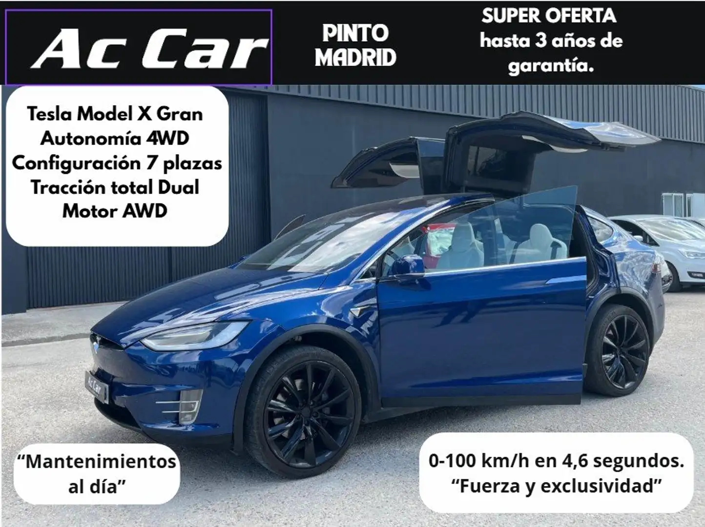 Tesla Model X Gran Autonomía 4WD Azul - 1
