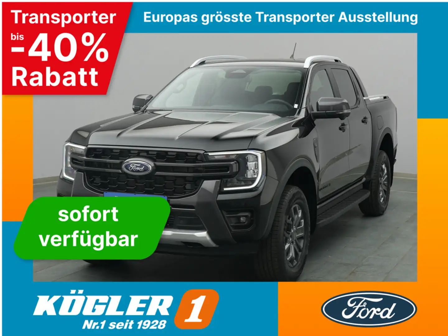 Ford Ranger DoKa Wildtrak 205PS Aut./e-Rollo -16%* Schwarz - 1