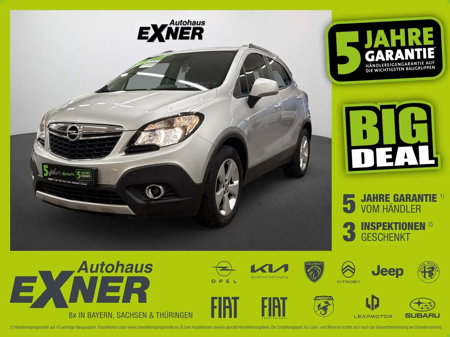 Opel Mokka X 1.4 Turbo EDITION ecoFlex AHK+LM+PDC Silber - 1