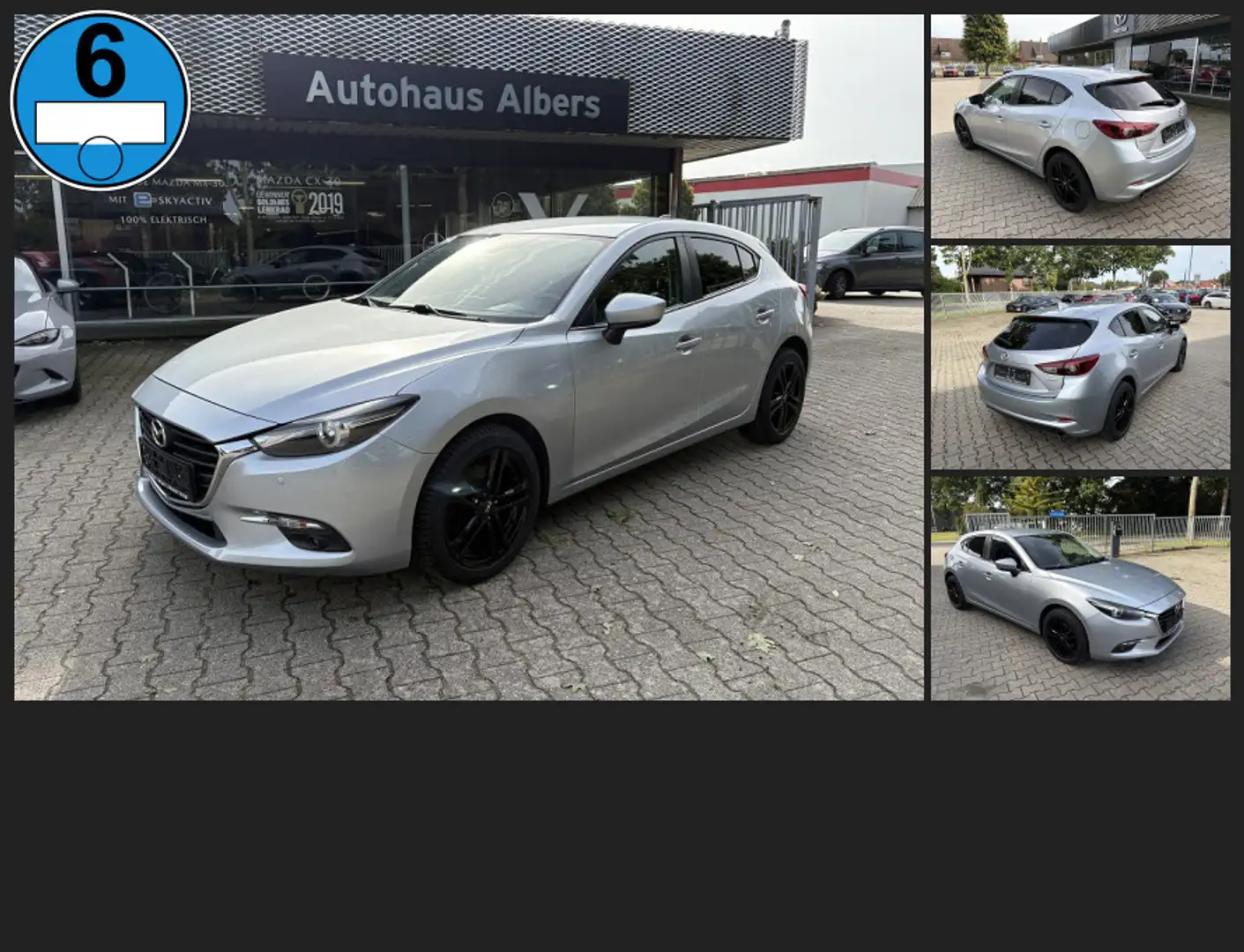 Mazda 3 SKYACTIV-G 120 EXCLUSIVE-Line, LED, ALU17, PDC , Argent - 1