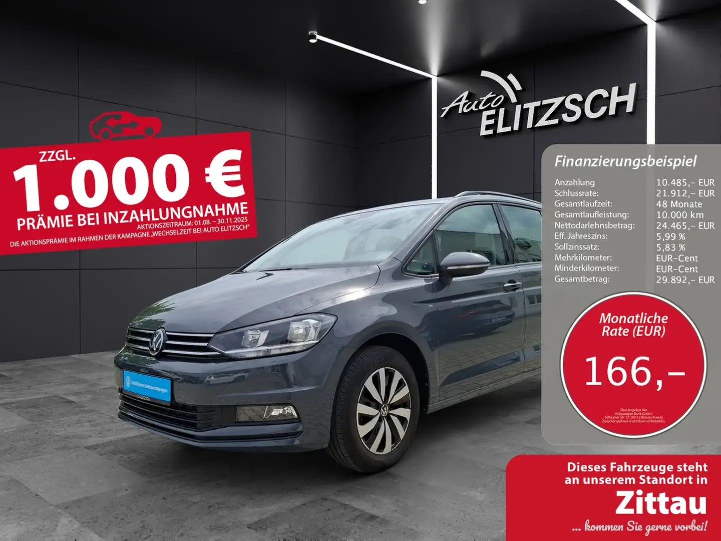 Volkswagen Touran TSI Comfortline DSG 7-Si ACC PDC 4xSHZ LHZ Grau - 1