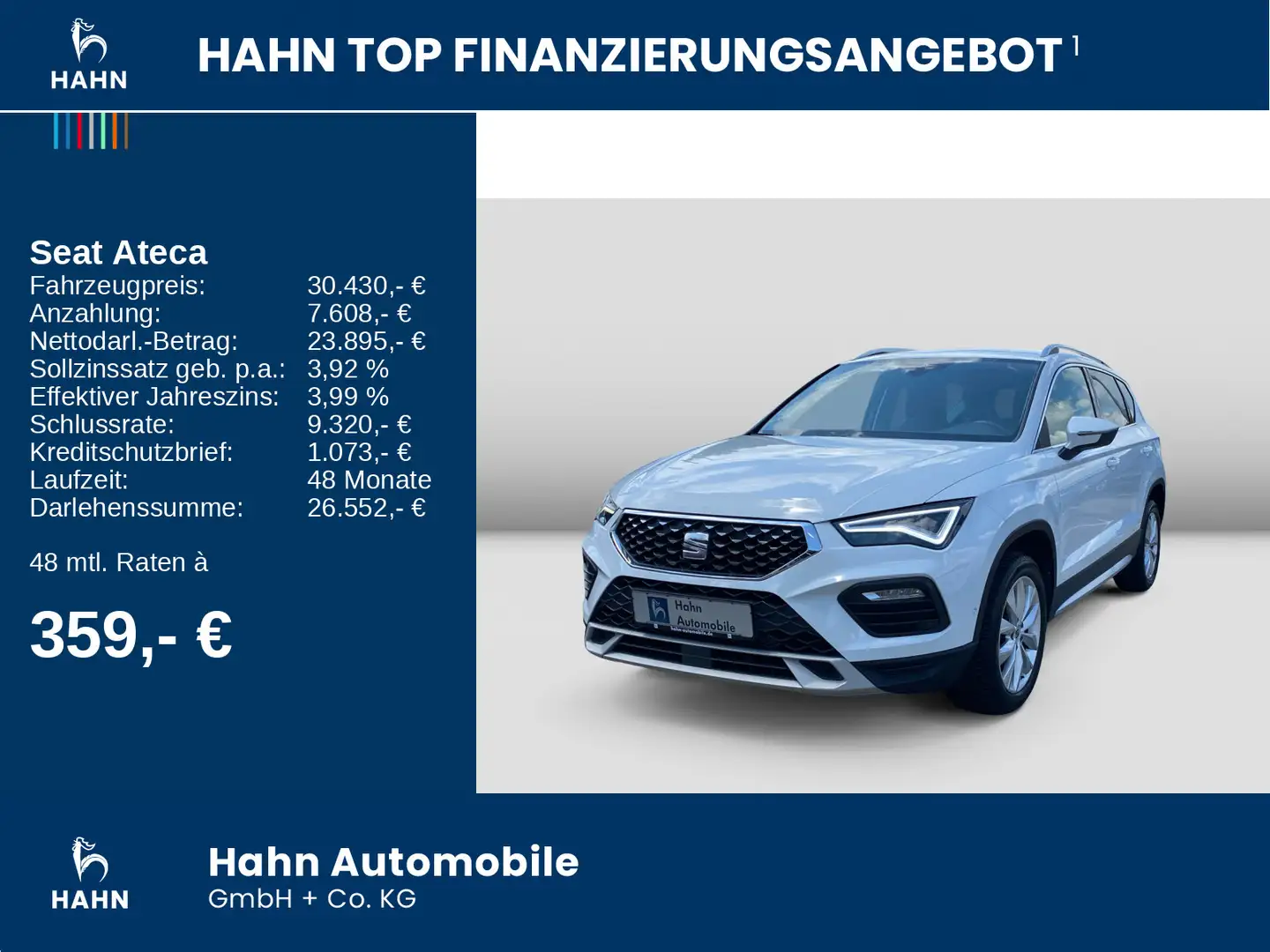 SEAT Ateca 1.5TSI DSG Xperience LED AHK Navi CAM APP Weiß - 2