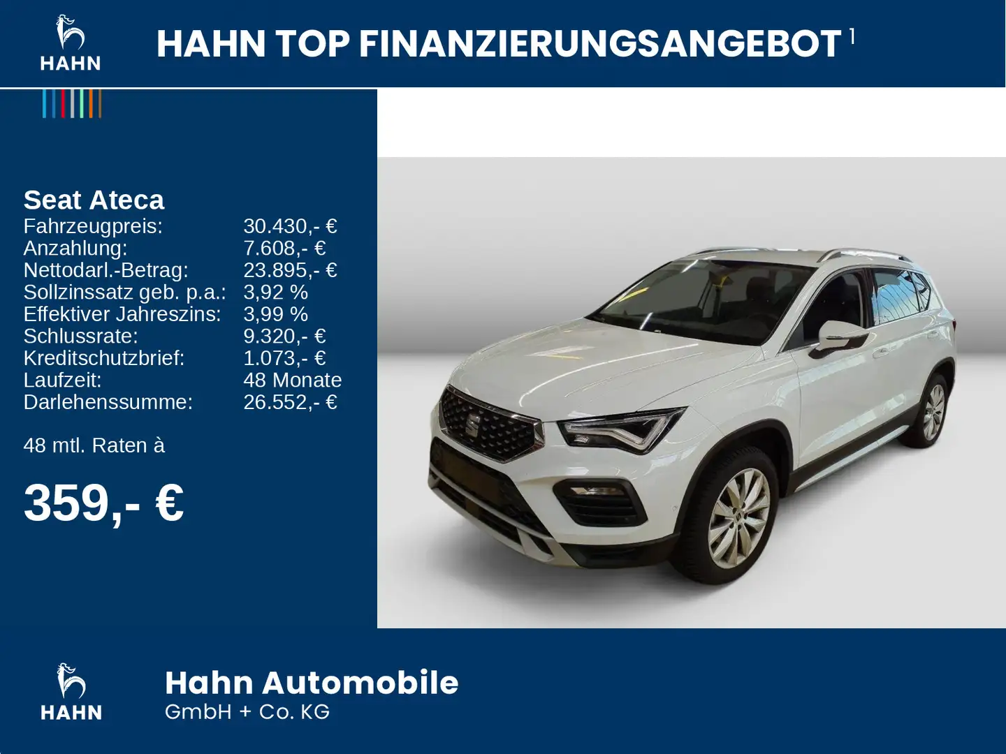 SEAT Ateca 1.5TSI DSG Xperience LED AHK Navi CAM APP Weiß - 2