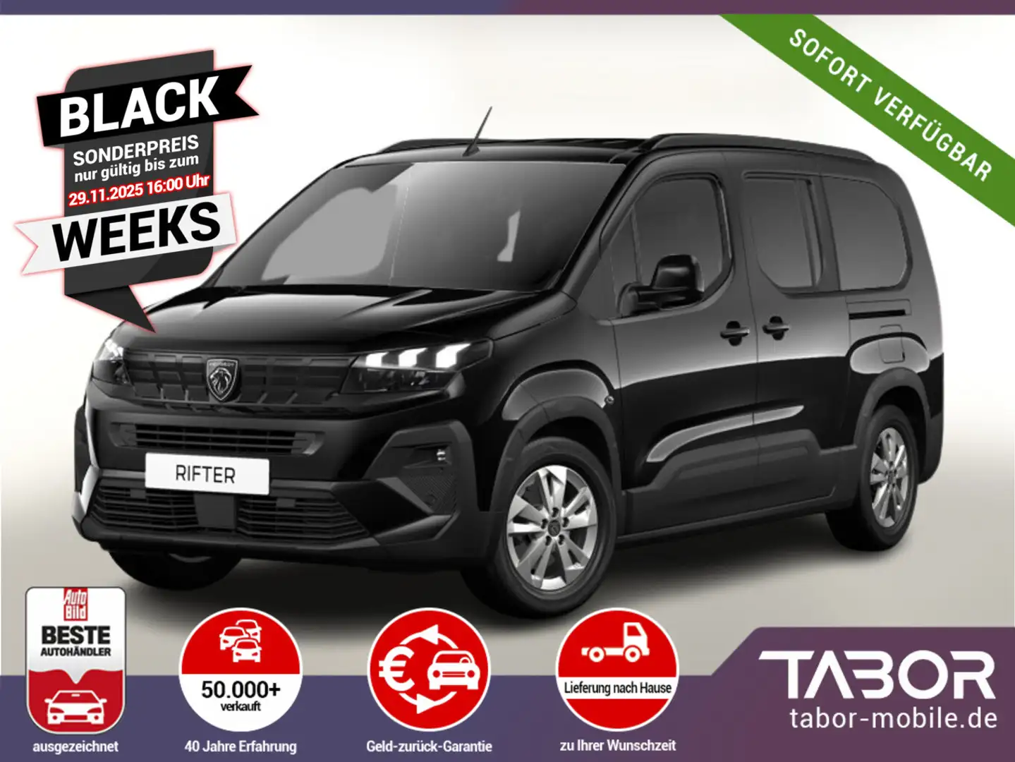 Peugeot Rifter 100 Allure L2 7S Style 16Z 2xSchiebe CarP Schwarz - 2