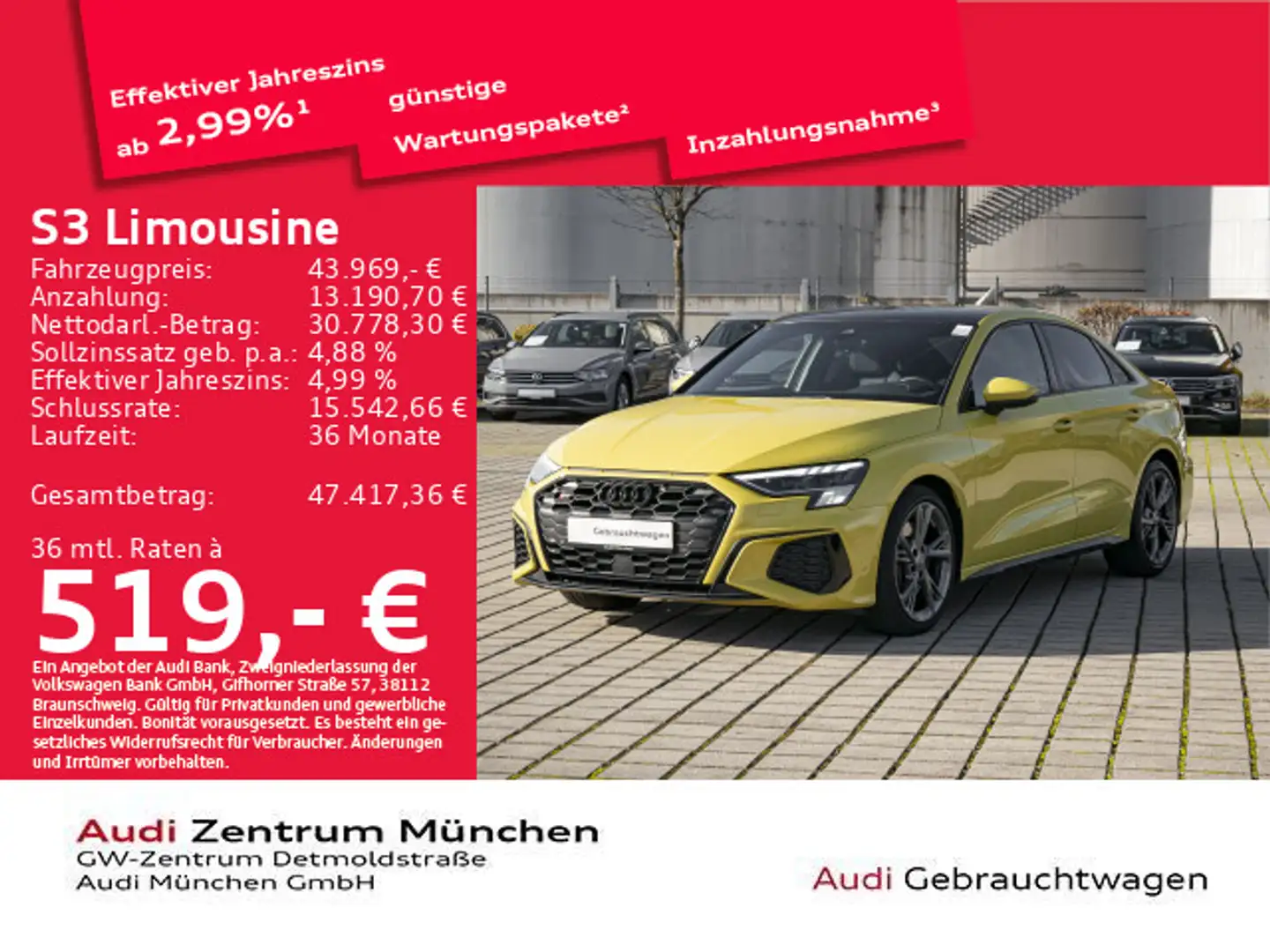 Audi S3 TFSI S tronic Pano/ACC/Virtual Gelb - 1