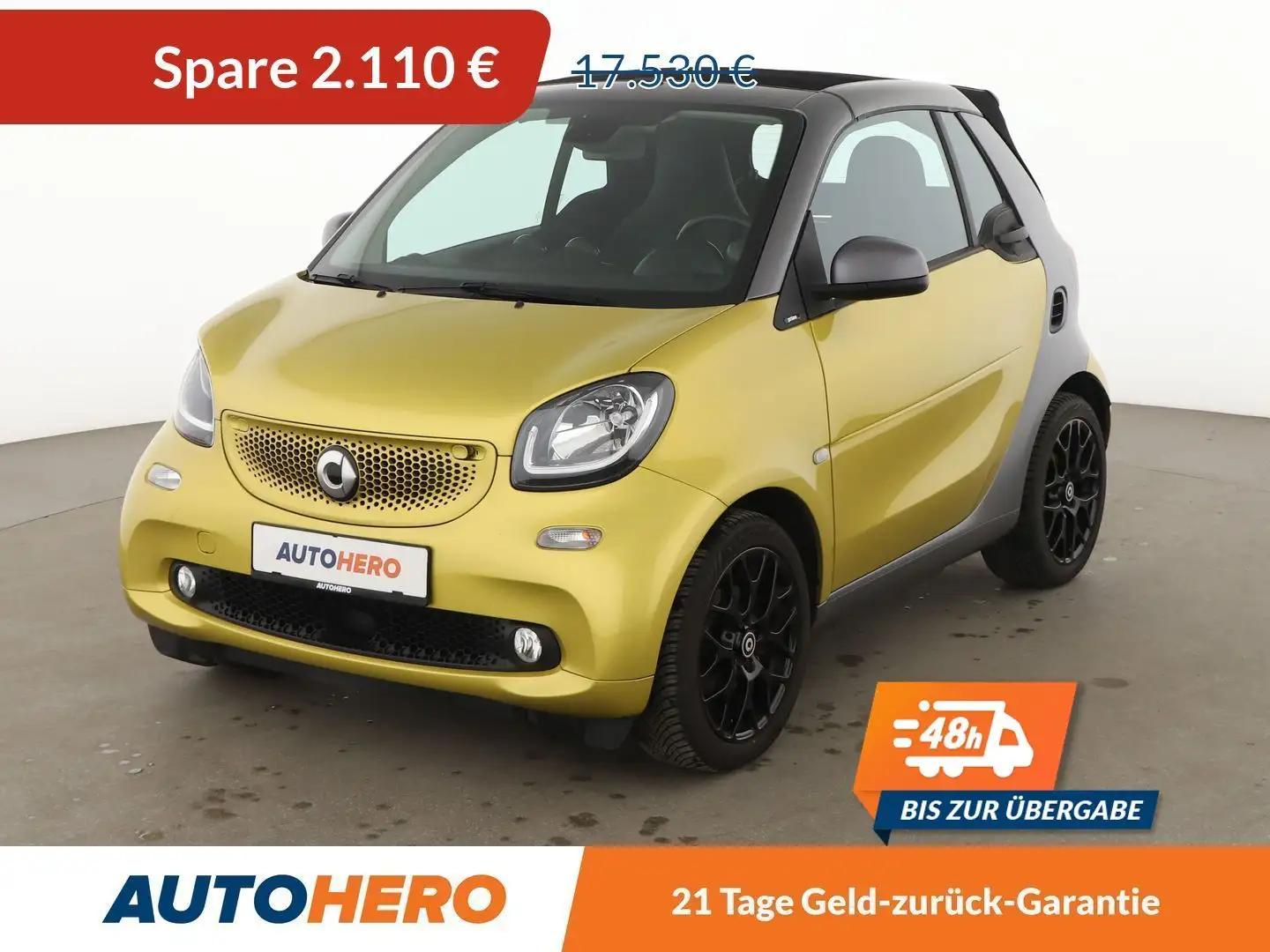 smart forTwo 0.9 Turbo Prime Aut.*CAM*SHZ*ALU*TEMPO*KLIMA* Geel - 1